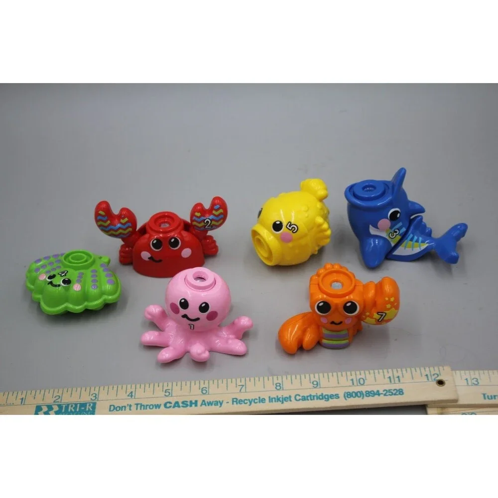 QTY:6 VTech Jiggle & Giggle Fishing Set Replacement Pieces Crab Octopus Shark